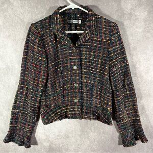 SUSAN HAYES CA Fiber Hand Woven Textile Handmade ART TO WEAR Top Jacket Sz Small